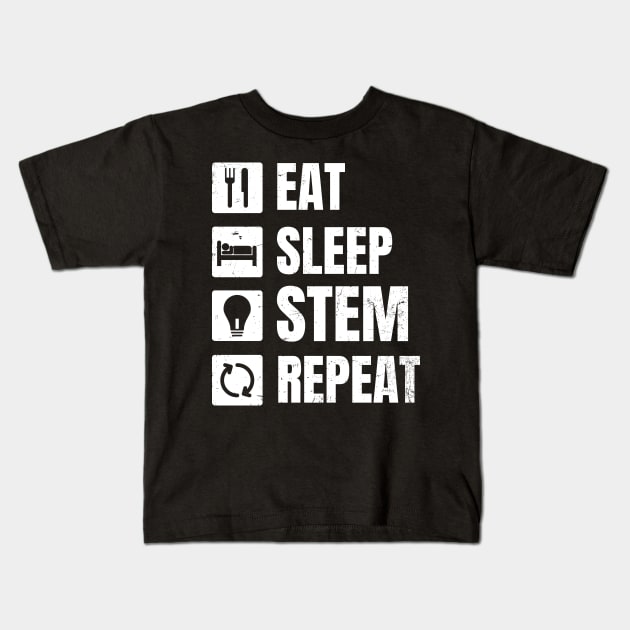 STEM Teacher Shirt | Eat Sleep Repeat Gift Kids T-Shirt by Gawkclothing